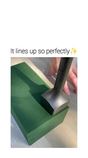 @user_missinng on Instagram: "The post showcases a 13-second video of a hand using a metal stamp to create precise hexagonal indents in green EVA foam, resulting in a flawless honeycomb pattern that aligns perfectly with each press, captioned "It lines up so perfectly". Posted on 26 January 2026 by @leftinfragments , whose bio hints at introspective themes, the video has garnered over 222,000 views and 458 likes within 24 hours, appealing to ASMR and satisfying content enthusiasts. Replies, pred