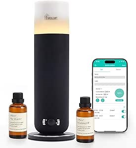 Hotel Collection Diffuser Machine,Fabric-Wrapped Design,Candlelight Atmosphere Lamp,1000 Sq Ft,Waterless Essential Oil Diffuser,Hotel Scent Diffuser,Scent Air Machine for Home - Weave Black