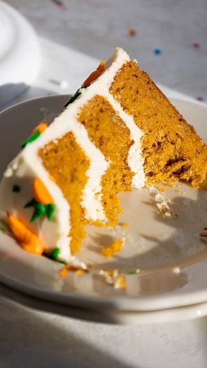 Chelsey White on Instagram: "It’s officially carrot cake season!!!🥕💚🧡 This recipe makes the most perfect little 6 inch carrot cake that is so tender, full of warm spices, and frosted with the best cream cheese buttercream! The recipe is linked in my bio or you can google chelsweets carrot cake 😋 #carrotcake"
