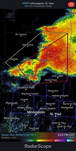 TORNADO WARNING in Anoka County near Coon Rapids/Blaine area. Radar indicated at the moment | Minnesota Storm Chasers