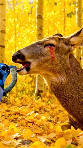🐍 Blue Jay PULLS a GIANT Snake From a Crying Deer's Mouth! | #UltimateRelief #NatureIsBrutal #Deer