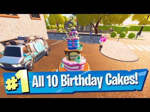 Dance in front of different Birthday Cakes Location - Fortnite Battle Royale