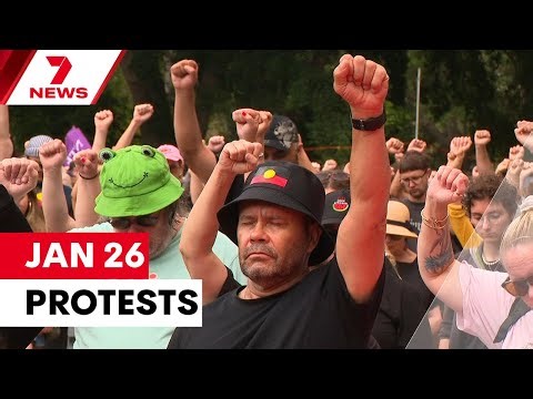 Invasion Day protesters and anti-immigration demonstrators rally in Sydney on January 26 | 7NEWS