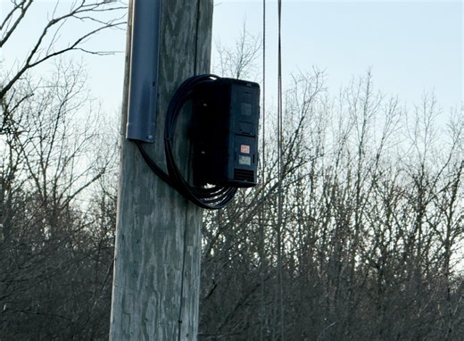 Fiber project in Sebree marked by black boxes on poles