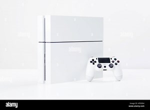 Blank game console on white background. Template for design presentations. Branding Mock-Up Stock Photo - Alamy