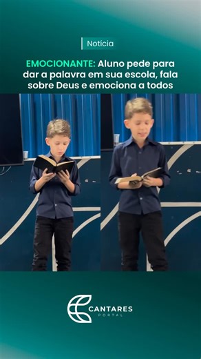 Portal Cantares News on Instagram: "Siga o @portalcantares para mais notícias! O garoto Gustavo, que iria iniciar o 5º ano na escola, pediu a palavra durante uma reunião de professores e surpreendeu a todos com um testemunho cheio de fé. Ele falou sobre Deus e tocou profundamente os educadores, que se emocionaram e choraram com suas palavras. Um momento marcante que mostra como o Senhor pode usar até uma criança para impactar vidas. Vídeo reprodução: @robert_math_"