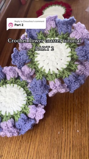 Crochet Flower Coaster Tutorial Part 2