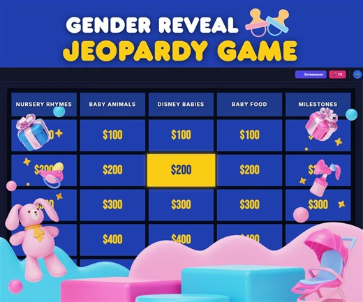 Gender Reveal Jeopardy Game, Baby Shower Game (instant Download) - Etsy