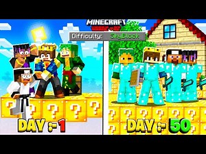 100 Days on ONE LUCKY SKYBLOCK in Hardcore Minecraft 😰