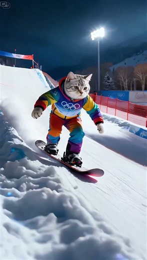 The Coolest Cat Stunts at the Winter Olympics!
