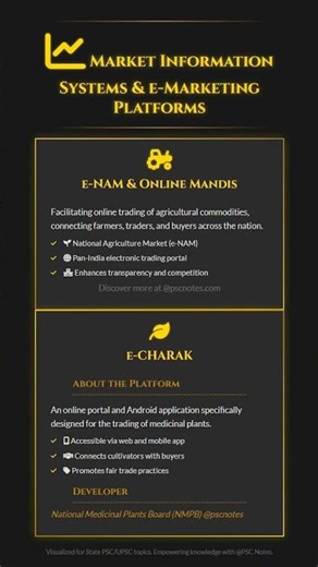 Market Information Systems and e-Marketing Platforms e-NAM, Online Mandis