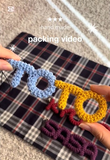 #梱包動画 #編み物 #ネームキーホルダー #かぎ針編み #crochet #ネームチャーム