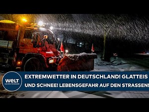 DEUTSCHLAND: Extremwetter! Glatteis und Schnee! Lebensgefahr auf den Straßen!