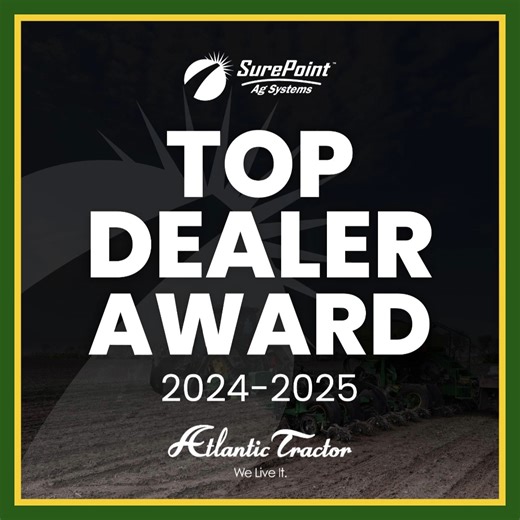 We are honored to be recognized as a 2024-2025 SurePoint Ag Top Dealer! Thanks you to our customers and partners for your continued support! Learn more: https://www.surepointag.com/post/congratulations-to-our-dealer-award-winners-for-the-2024-2025-sales-year | Atlantic Tractor
