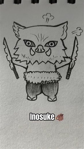 Cute Inosuke 🐗 Demon slayer #inosuke # demonslayer #artist #sketchbook #trendingshorts