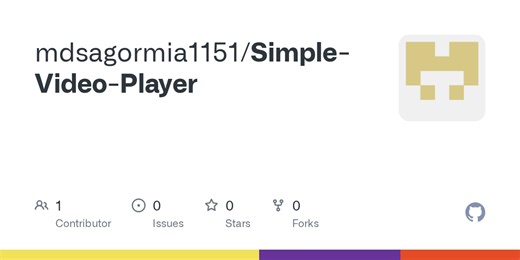 GitHub - mdsagormia1151/Simple-Video-Player