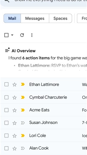 AI Overviews in Gmail lets you quickly query your inbox for information without manual searching. 🙌