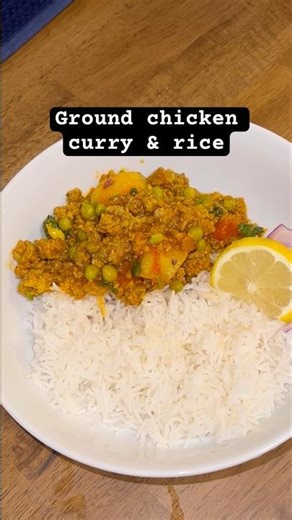 Plating dinner ~ Ground chicken curry & rice 🍚