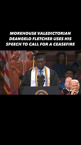 DeAngelo Fletcher (Morehouse ‘24) used his valedictorian speech at the 140th Commencement, with the POTUS in attendance, to advocate for an immediate and permanent ceasefire in Gaza. Take a listen! | HBCU Alum