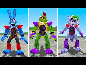 ENTERING ALL FNAF SECURITY BREACH GLAMROCK ANIMATRONICS In Garry's Mod! Part 2