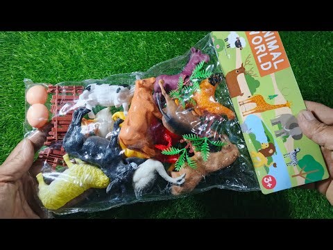 Satisfying Unboxing Animal Toys, Cow Elephant Gorilla Hippopotamus Tiger Toy Figures #unboxing