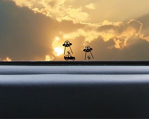 UFO Hidden Easter Egg Decals | Tiny Decal Alien | Small Decal for Cars | Hidden Truck Decal | Water Bottle Decal | Car Accessories - Etsy