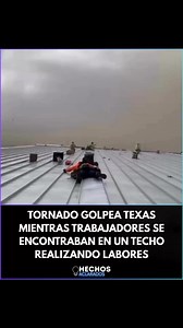 En la ciudad de Briggs, Texas, un poderoso tornado sorprendió a un grupo de trabajadores que se encontraban reparando un techo, dejándolos atrapados en lo alto sin posibilidad inmediata de ponerse a salvo. La tormenta no solo trajo vientos devastadores, sino también una intensa caída de granizo, con piedras que iban desde el tamaño de una uva hasta grandes como pelotas de tenis, provocando daños considerables en distintas zonas de la ciudad.Las imágenes del momento son sobrecogedoras y muestran 