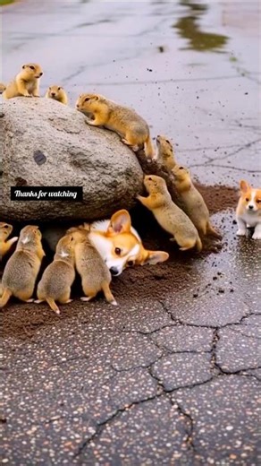 Puppy Calls Gophers For Help To Save Mom! #ai #animals #rescue #wildlife #shorts