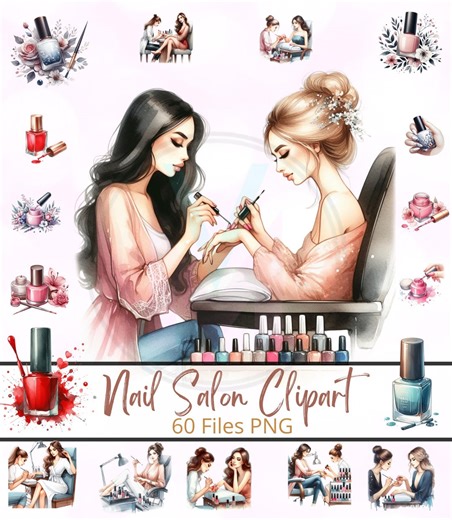 Nail Tech Clipart, 60 Nail Technician Clipart, Nail Salon PNG, Nail Business, Nail Artist Clip Art, Beauty Clipart Gel Nail Clipart Nail Art - Etsy