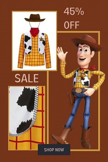 #Takerlama Toy Story Woody Cowboy Costume Adult Halloween Cosplay Outfits With Hat In Stock