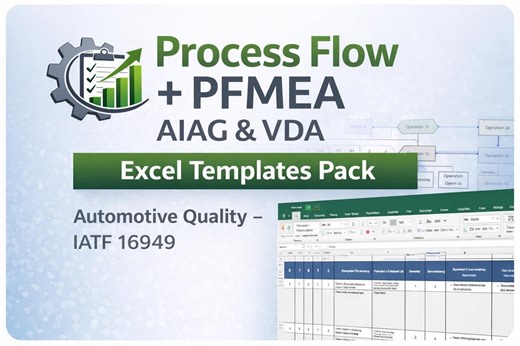 Process Flow   PFMEA AIAG & VDA – Excel Templates Pack - Etsy