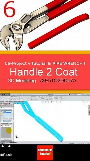 6- Project 4| Wrench 1 |SolidWorks Tutorial : handle 2 coat #3d #cadsoftware #engineering