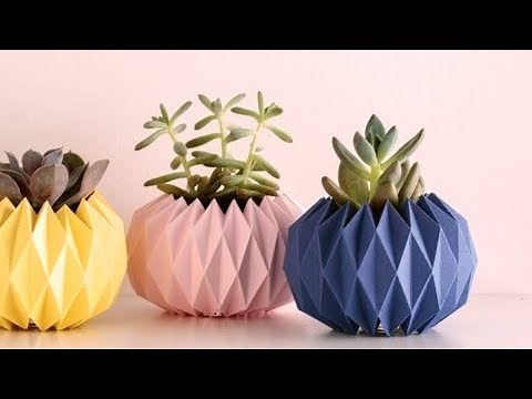 How To Make A Flower Vase Out Of Paper | Diy Origami Vase