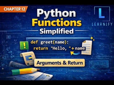 Chapter 12: Python Functions Explained Simply | Parameters, Return Values & Reusability | Learnify