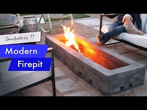 DIY smokeless modern firepit of brick, steel, and stucco. Looks great, but does it deliver?
