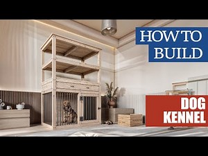DIY Dog Kennel Plans with Shelves and Drawers - Construction Animation & Cutting List Included