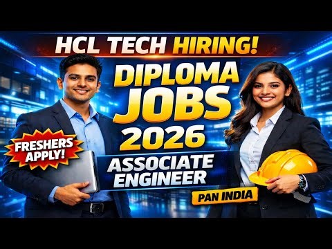 HCLTech Diploma Jobs 2026 🔥 Associate Engineer Hiring | Freshers PAN India | Apply Now | TJT