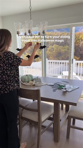 Wild cove prints | Printables & Crafts on Instagram: "Gotta love an easy paper bat DIY! Less than $1 to make these cute hanging bats and it’s make the cutest Halloween decor! Here’s how to make it yourself: 🦇 Bat template (comment BAT for the free template link) 🖤 Black paper (2 sheets or more if you want more hanging bats) ✨clear string 🖋️Hole puncher ✂️ Scissors This is 12/25 Halloween crafts and printables I’m sharing leading up to Halloween. #halloweenfun #paperbats #