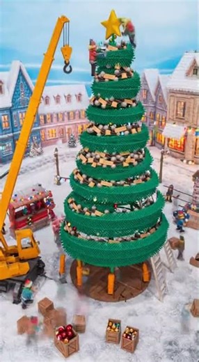 Fastest Christmas Tree EVER! 🎄✨ Watch these tiny workers go!
