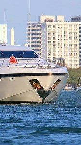 This is a Mangusta 108 cruising in Miami. | YachtWay HUB