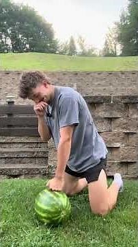 Breaking a watermelon with my hands #watermelon