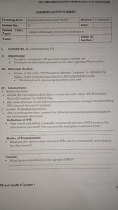 Activity No. 2: Understanding STIInstructions:Watch the Vid... | Filo