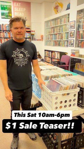 $5 and under records = $1 $10 - $6 =50% off $10 = With Sticker 20% off We are hiding a Pink Floyd Dark side of the moon and a Gorrillaz Demon days limited edition Pic disc somewhere in the bins for free!! Store opens 10am - 6pm 9445 south union square | Daybreak Records