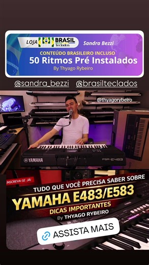 Only at BRASIL TECLADOS store will you receive your #E483 or #583 YAMAHA keyboard already program...