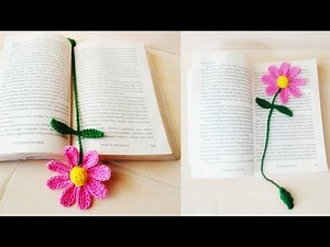 crochet flower bookmark tutorial | how to make a bookmark crochet for beginners