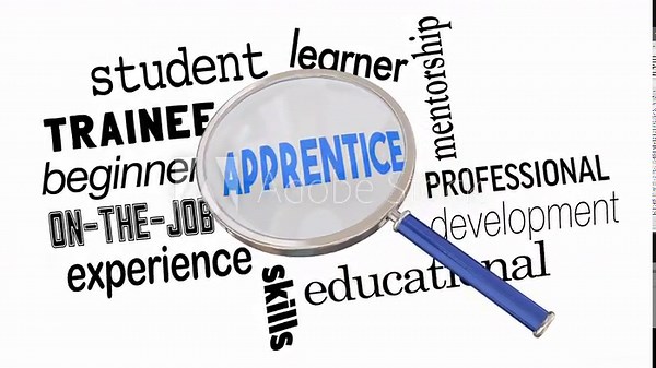 Apprentice Magnifying Glass Professional Development On Job Learning Skills 3d Animation