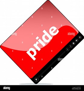 Social media concept: media player interface with pride word Stock Photo - Alamy
