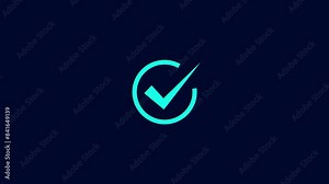 check mark icon animation. Success, correct or right choice icon animation.