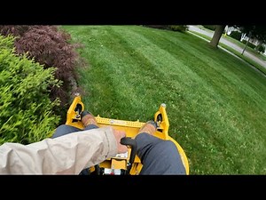 Let's get Mowing even though the lawn is wet! #landscaping #grass #satisfying #pov