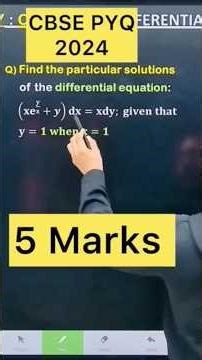 Q) Find the particular solutions of the differential equation:( x e^x/y + y) dx = xdy; given tha